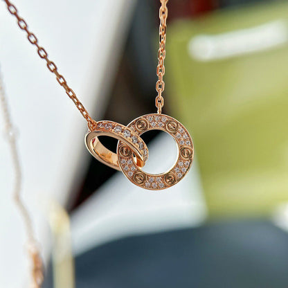 [LUXE] LOVE  FULL DIAMOND PENDANT NECKLACE