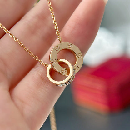 [LUXE] LOVE  FULL DIAMOND PENDANT NECKLACE