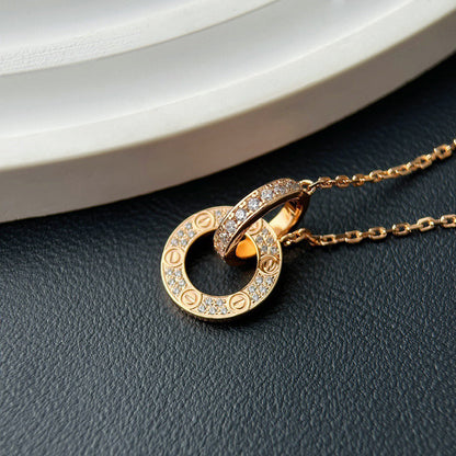 [LUXE] LOVE  FULL DIAMOND PENDANT NECKLACE