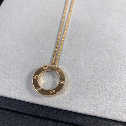 [LUXE] LOVE NECKLACE 16MM 3 DIAMONDS