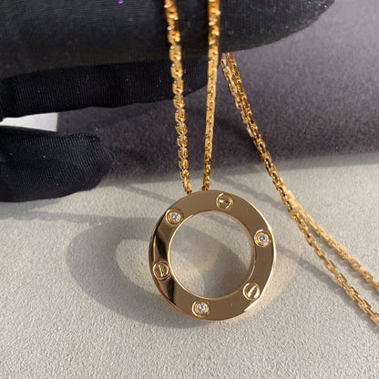 [LUXE] LOVE NECKLACE 16MM 3 DIAMONDS