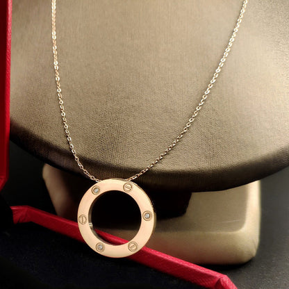 [LUXE] LOVE NECKLACE 16MM 3 DIAMONDS