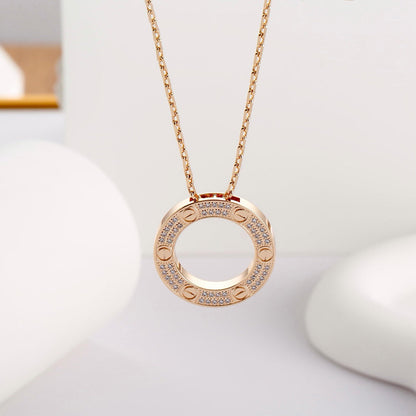 [LUXE] LOVE NECKLACE 16MM  FULL DIAMOND