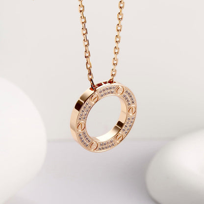 [LUXE] LOVE NECKLACE 16MM  FULL DIAMOND
