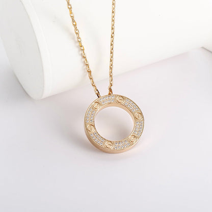 [LUXE] LOVE NECKLACE 16MM  FULL DIAMOND