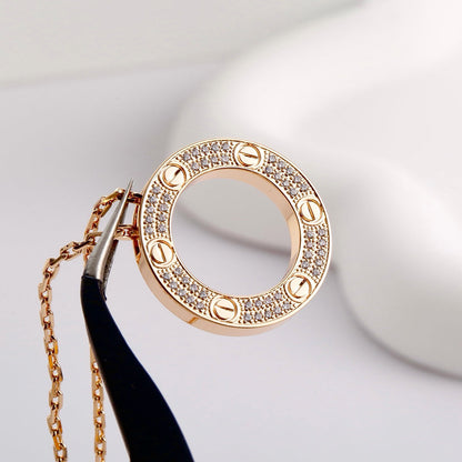 [LUXE] LOVE NECKLACE 16MM  FULL DIAMOND