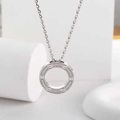 [LUXE] LOVE NECKLACE 16MM  FULL DIAMOND