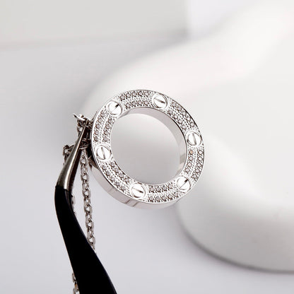[LUXE] LOVE NECKLACE 16MM  FULL DIAMOND