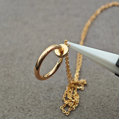 [LUXE] JUSTE NECKLACE HALF DIAMOND