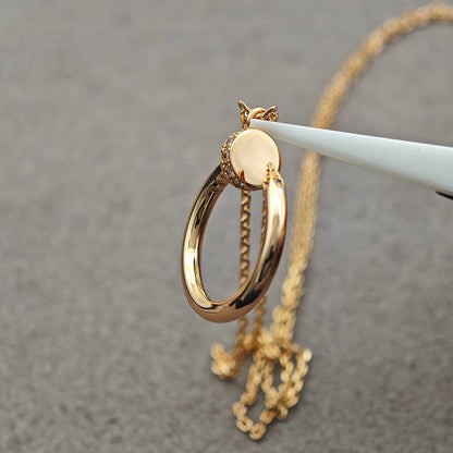 [LUXE] JUSTE NECKLACE HALF DIAMOND