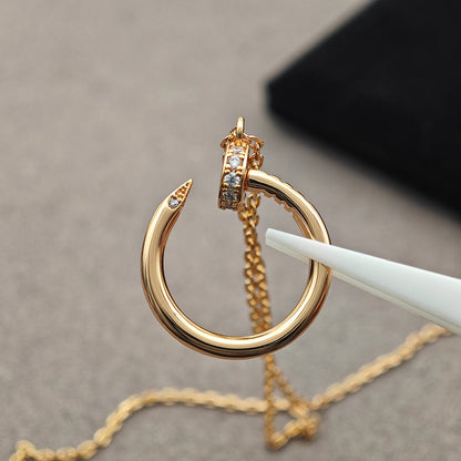 [LUXE] JUSTE NECKLACE HALF DIAMOND
