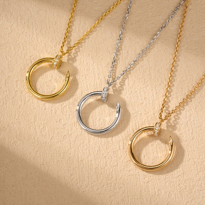 [LUXE] JUSTE NECKLACE HALF DIAMOND