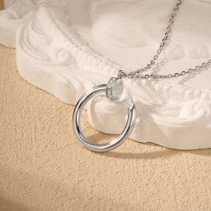 [LUXE] JUSTE NECKLACE HALF DIAMOND