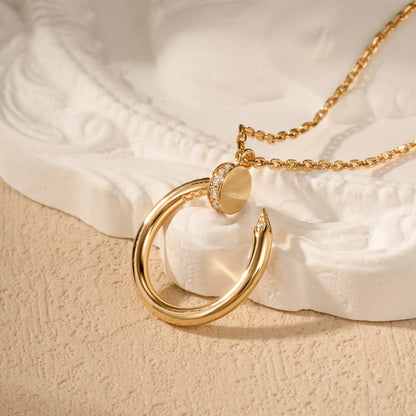 [LUXE] JUSTE NECKLACE HALF DIAMOND