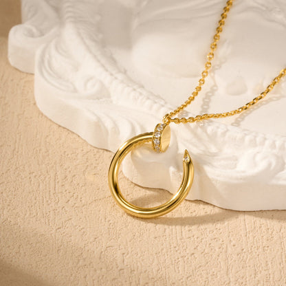 [LUXE] JUSTE NECKLACE HALF DIAMOND