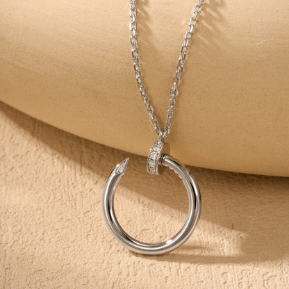 [LUXE] JUSTE NECKLACE HALF DIAMOND