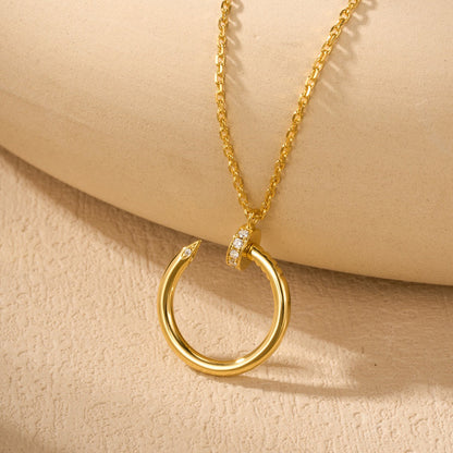 [LUXE] JUSTE NECKLACE HALF DIAMOND