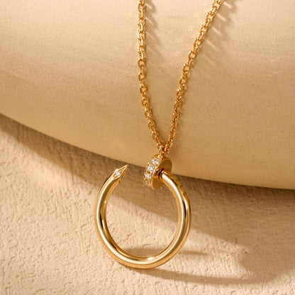 [LUXE] JUSTE NECKLACE HALF DIAMOND
