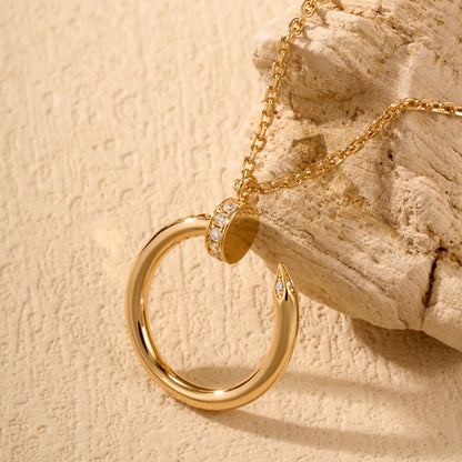 [LUXE] JUSTE NECKLACE HALF DIAMOND