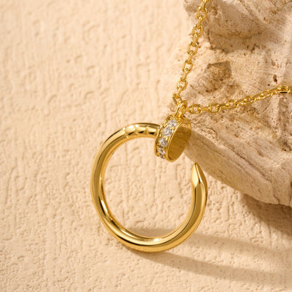 [LUXE] JUSTE NECKLACE HALF DIAMOND