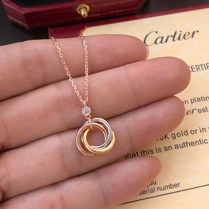 [LUXE] TRINITY  NECKLACE 1 DIAMOND