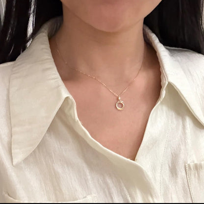 [LUXE] TRINITY  NECKLACE 1 DIAMOND