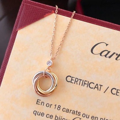 [LUXE] TRINITY  NECKLACE 1 DIAMOND