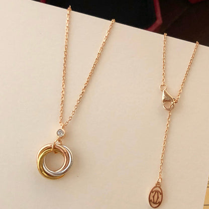 [LUXE] TRINITY  NECKLACE 1 DIAMOND