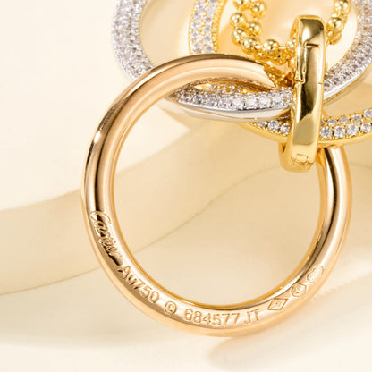[LUXE] TRINITY LARGE FULL DIAMOND  NECKLACE