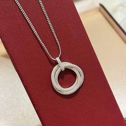 [LUXE] TRINITY LARGE FULL DIAMOND  NECKLACE