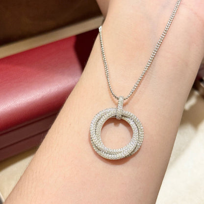 [LUXE] TRINITY LARGE FULL DIAMOND  NECKLACE