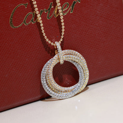 [LUXE] TRINITY LARGE FULL DIAMOND  NECKLACE