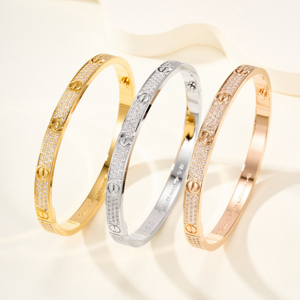 [LUXE] LOVE BRACELET 4.8MM DIAMOND-PAVED
