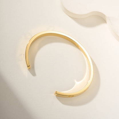 [LUXE] LOVE BRACELET 6.1MM 1 DIAMOND OPEN CUFF