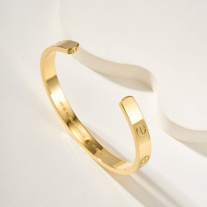 [LUXE] LOVE BRACELET 6.1MM 1 DIAMOND OPEN CUFF