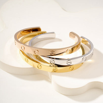 [LUXE] LOVE BRACELET 6.1MM OPEN CUFF