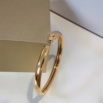 [LUXE] PANTHERE HALF DIAMOND OPEN BRACELET