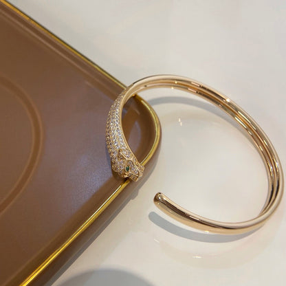 [LUXE] PANTHERE HALF DIAMOND OPEN BRACELET