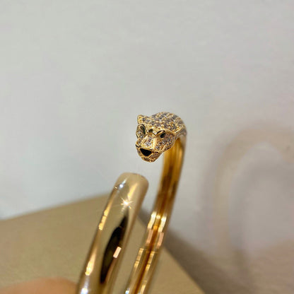 [LUXE] PANTHERE HALF DIAMOND OPEN BRACELET