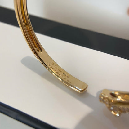 [LUXE] PANTHERE HALF DIAMOND OPEN BRACELET