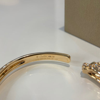 [LUXE] PANTHERE HALF DIAMOND OPEN BRACELET