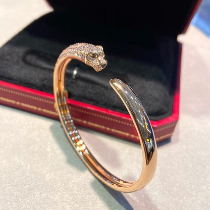 [LUXE] PANTHERE HALF DIAMOND OPEN BRACELET