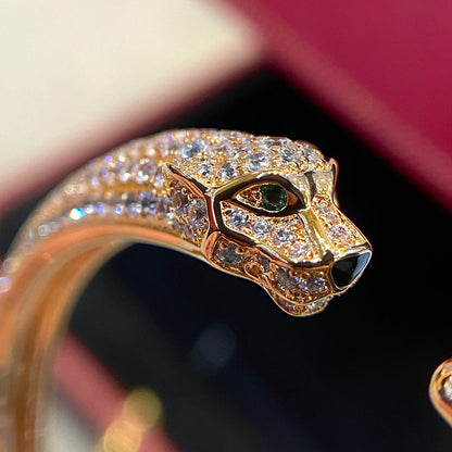 [LUXE] PANTHERE HALF DIAMOND OPEN BRACELET
