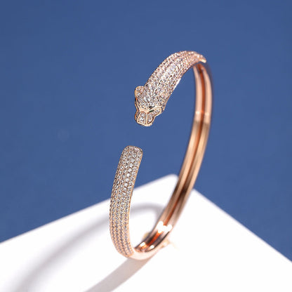 [LUXE] PANTHERE FULL DIAMOND OPEN BRACELET