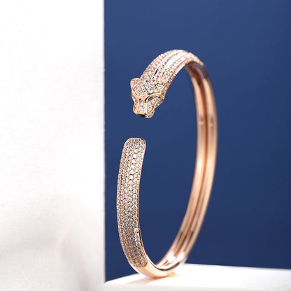 [LUXE] PANTHERE FULL DIAMOND OPEN BRACELET