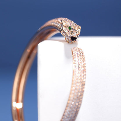 [LUXE] PANTHERE FULL DIAMOND OPEN BRACELET
