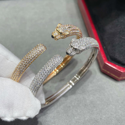 [LUXE] PANTHERE FULL DIAMOND OPEN BRACELET