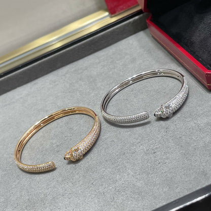 [LUXE] PANTHERE FULL DIAMOND OPEN BRACELET