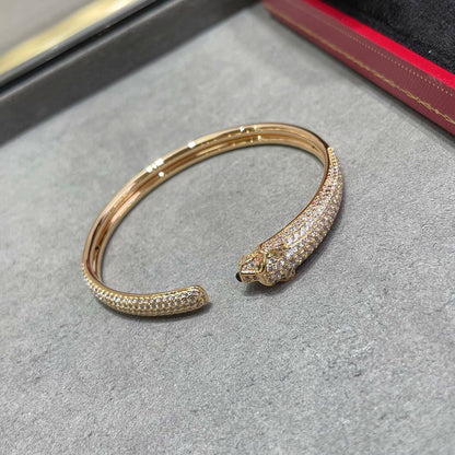 [LUXE] PANTHERE FULL DIAMOND OPEN BRACELET