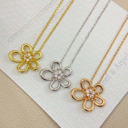[LUXE]FLOWERLACE NECKLACE 5 DIAMONDS